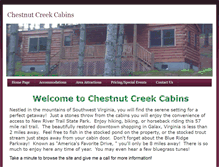 Tablet Screenshot of chestnutcreekcabins.com